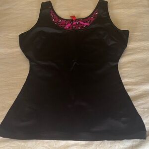 SPANX Black Tank with Hot Pink Leopard Lining